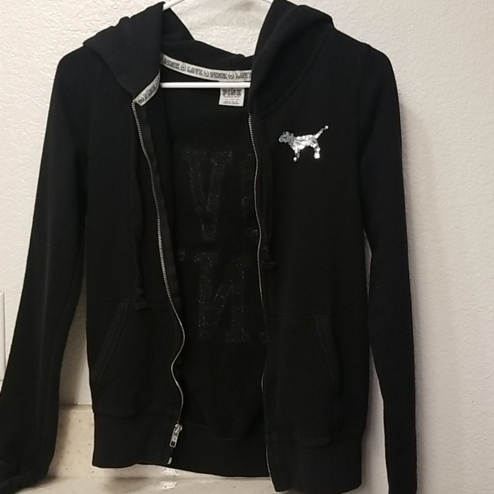PINK sequin hoodie